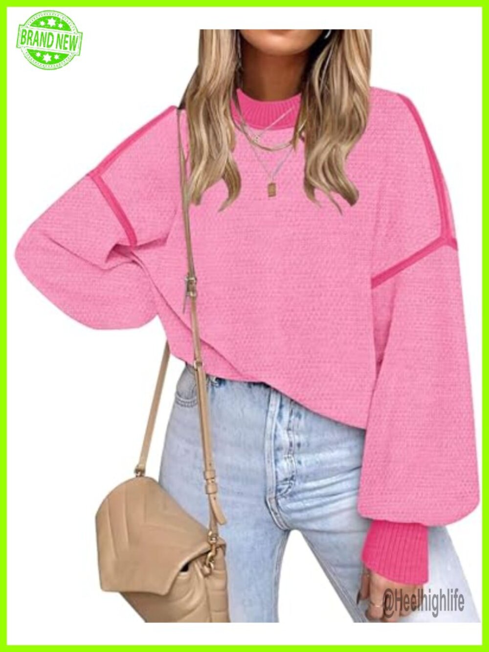 Oversized Batwing Sleeve Tunic Sweater Knitted Viscose Nylon Pullover